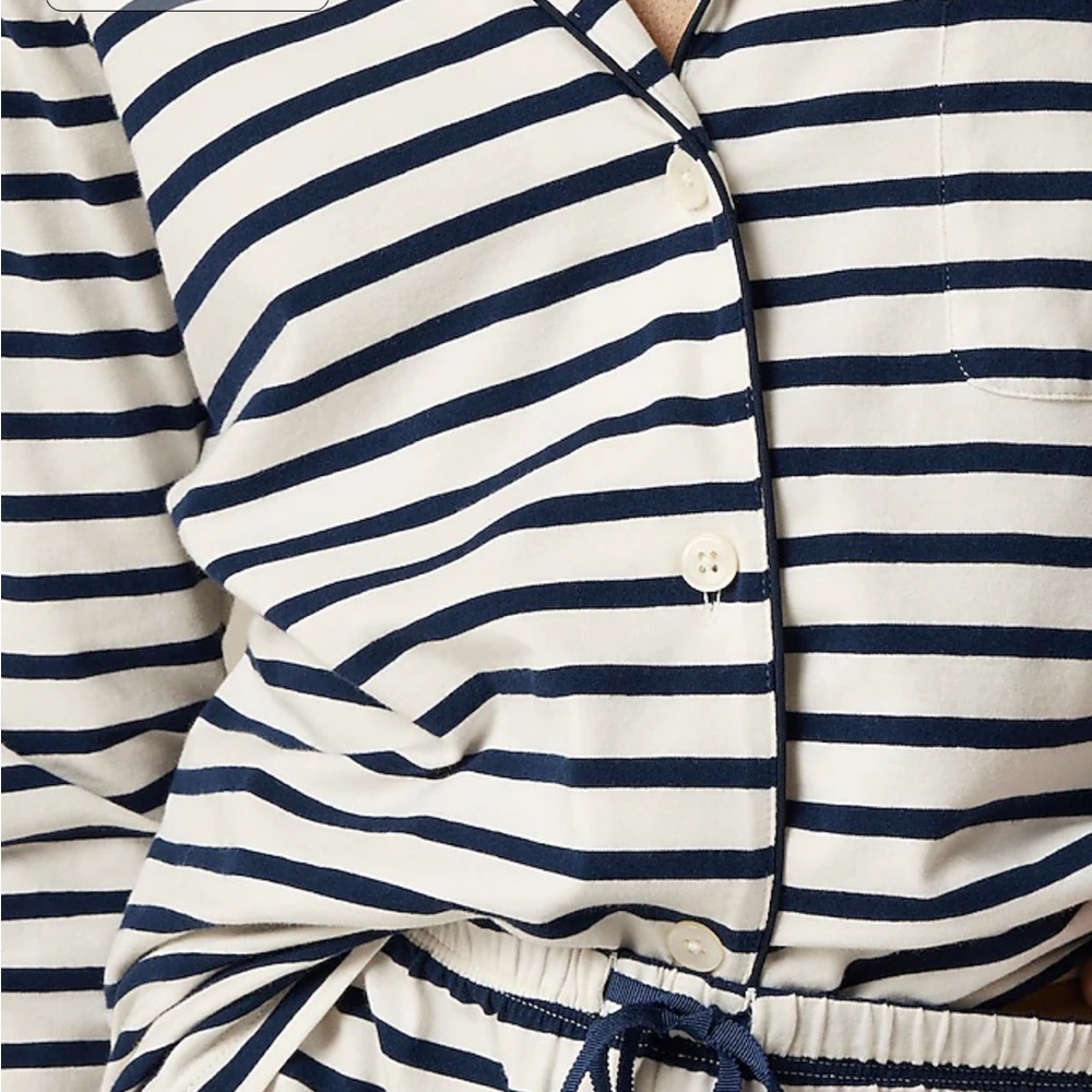 J. Crew Dreamy cotton-blend pajama set in stripe - Picture 2 of 5